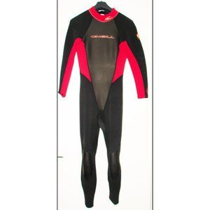 O'Neill Reactor 3/2mm Women Full Wetsuit Black/Red Surfing Scuba Diving LIKE NEW